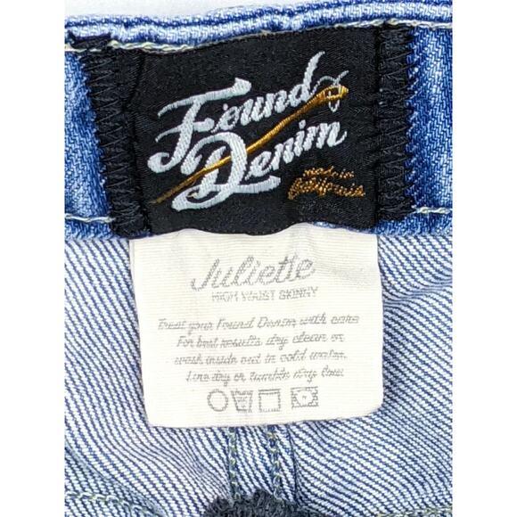 FOUND DENIM Juliette High Waist Skinny Jeans Women's Size‎ 31 (12) Med Wash-EUC - Picture 5 of 10